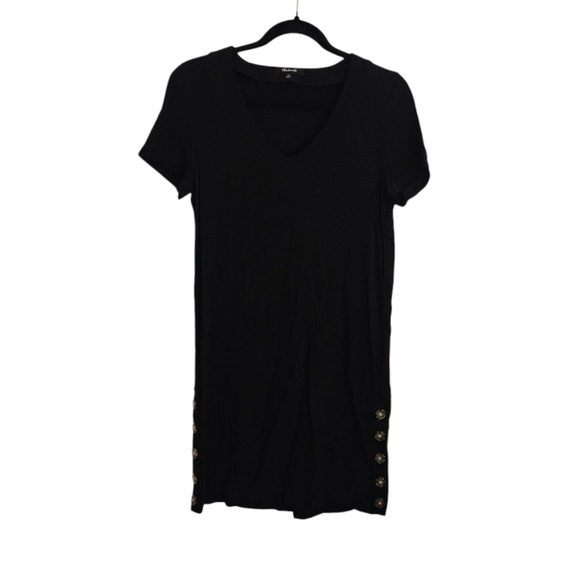 Madewell Side-Button Easy Dress Black Mini Dress size XS - Picture 3 of 10